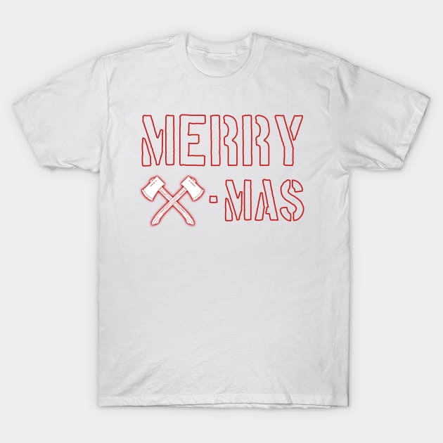 Axe Throwing Christmas Gift | Merry Christmas T-Shirt by MGO Design